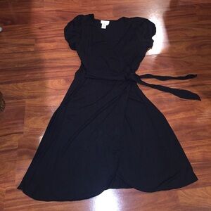 Elegant Black Wrap Dress